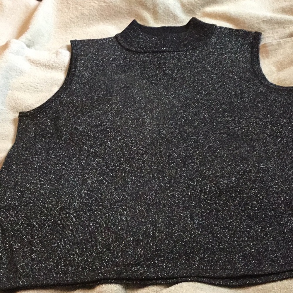 Black Alia Sparkly sleeveless top
